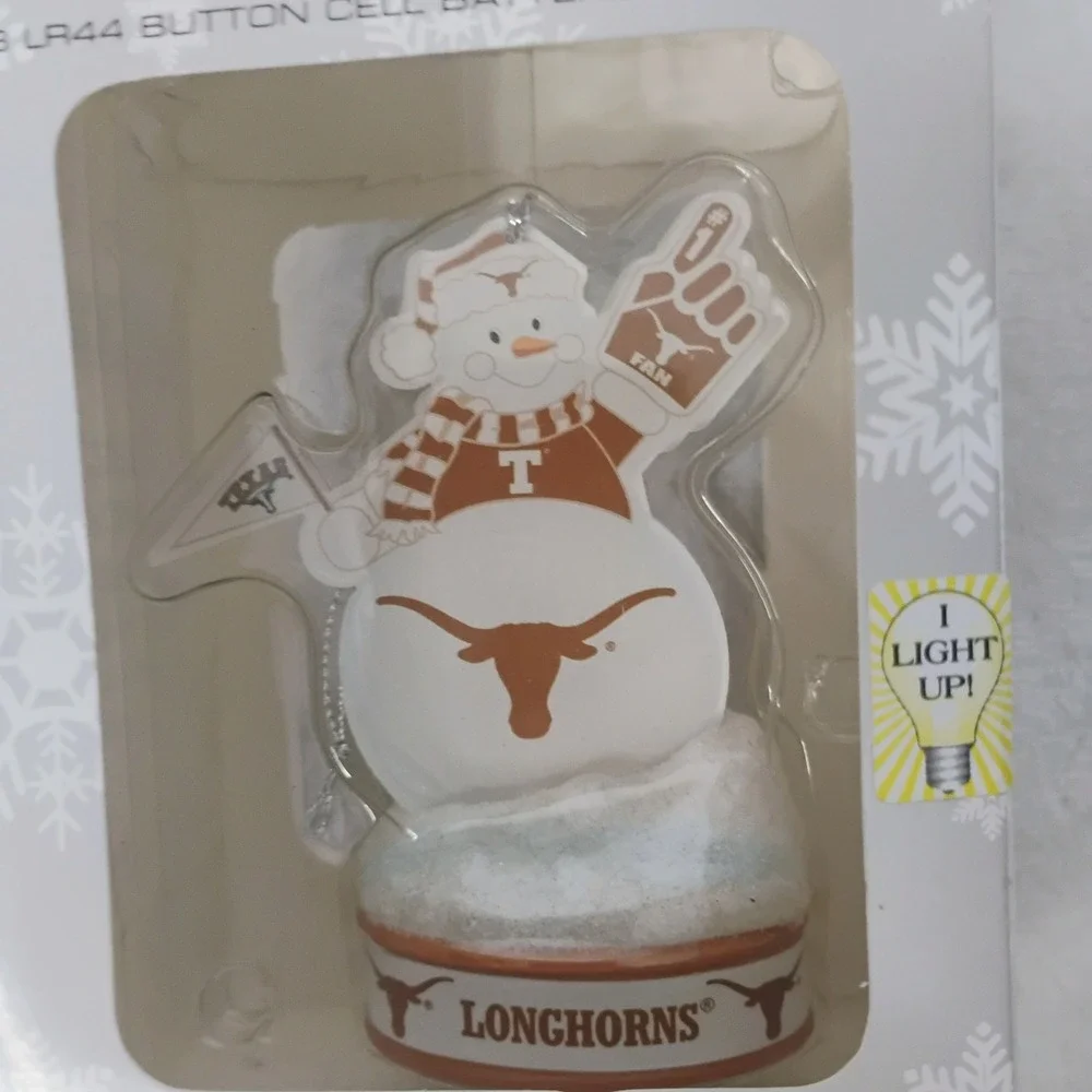 Texas Longhorns LED Lit Snowman Ornament College Sports Football NEW K